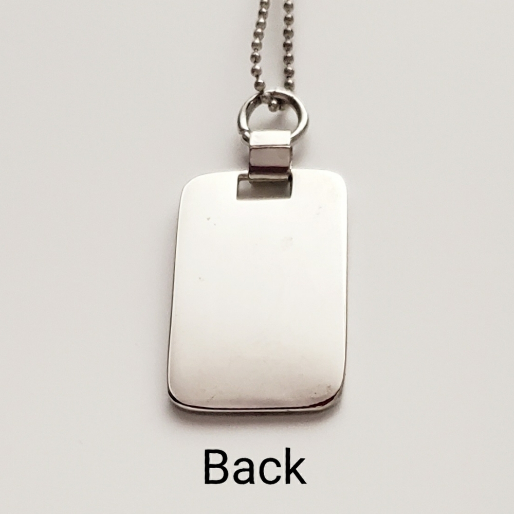 Personal Blank/Engravable Silver Rectangle Id Dog… - image 3